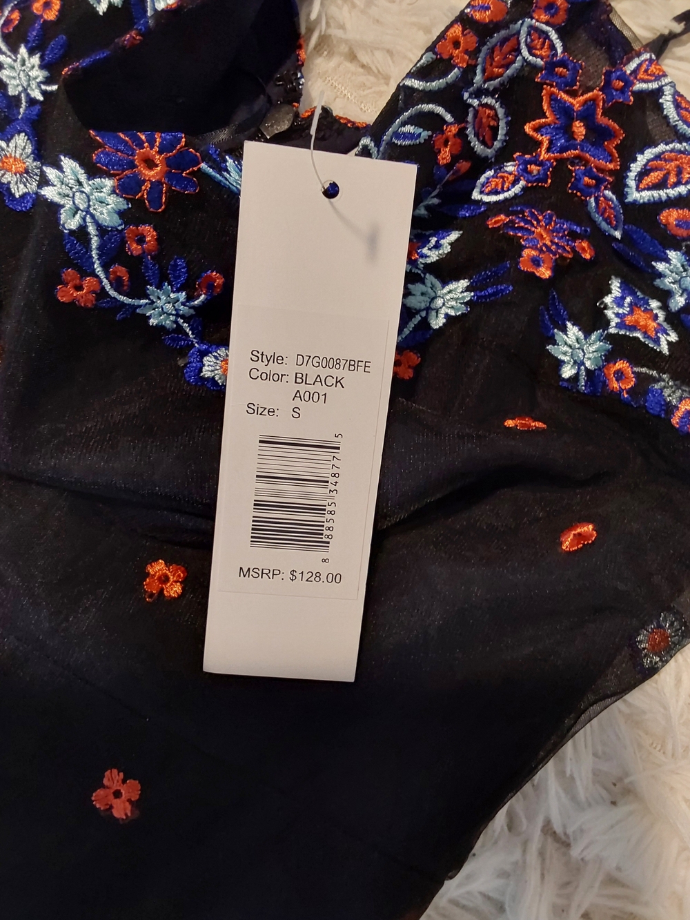 Nwt Devlin Black Floral Embroidered Slip Dress Small - Picture 4 of 6